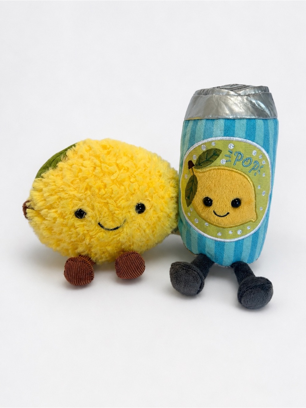 Lemon Plush and Fizzy Pop Can Plush Pair